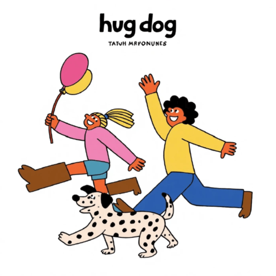Hug Dog 欢乐奔跑 AI 插画